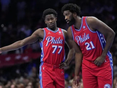 76人记者：保罗乔治与埃奇库姆今天回归了球队训练，恩比德没有参与集体训练专注于个人训练