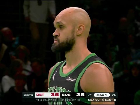 NBA杯小组赛东部B组：活塞vs凯尔特人第2节英文原声回放