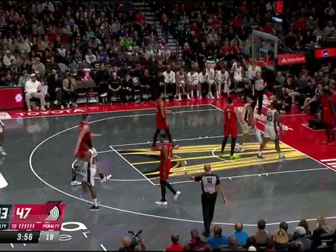 NBA杯小组赛西部C组：马刺vs开拓者第2节英文原声回放