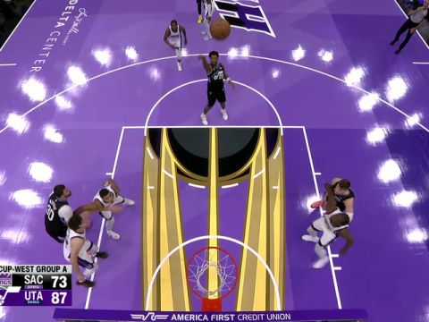 NBA杯小组赛西部A组：国王vs爵士第3节英文原声回放