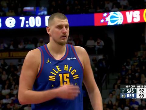 NBA杯小组赛西部C组：马刺vs掘金英文原声全场回放