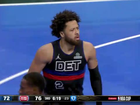 NBA杯小组赛东部B组：魔术vs活塞第3节英文原声回放