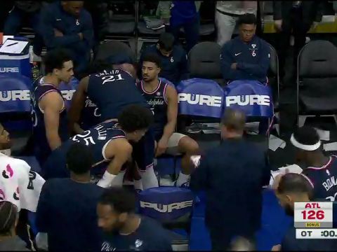 NBA常规赛：老鹰vs76人加时赛1中文解说回放