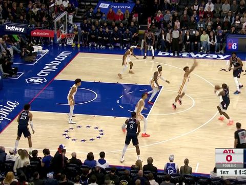 恩比德vs老鹰集锦 复出之战拿下18+4难救主