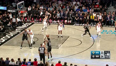 【NBA录像回放】尼克斯vs篮网第2节 欧文蝴蝶穿花空中躲闪滑翔