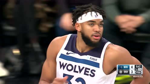 【NBA录像回放】森林狼vs篮网第1节 欧文加速过人滞空投篮