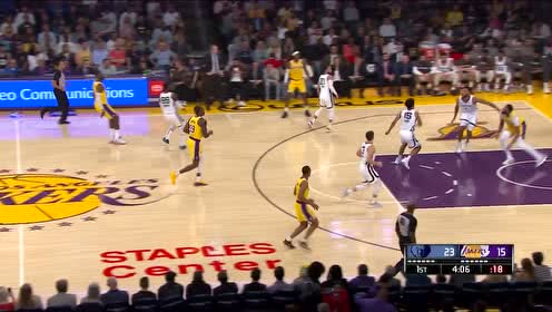 【NBA集锦】这球太难了！詹姆斯高吊浓眉空中转体1V2灌篮