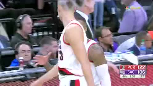 【NBA录像回放】开拓者vs国王 第4节 利拉德三分奠定胜局