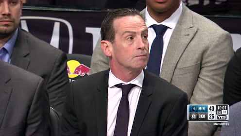 【NBA录像回放】森林狼vs篮网第2节 丁威迪压哨打进超远三分