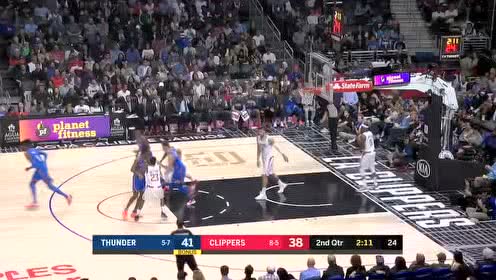 【NBA录像回放】雷霆vs快船第2节 保罗压哨三分