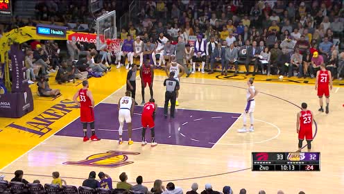 【NBA录像回放】猛龙vs湖人第2节 湖人替补火力全开