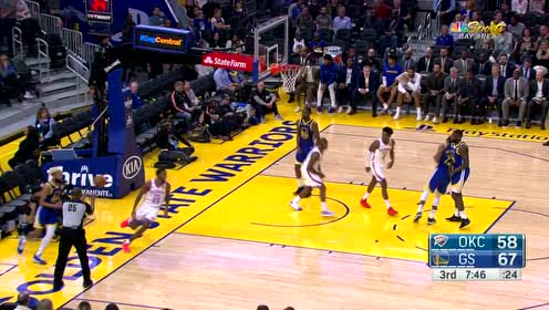 【NBA集锦】还以为这球传飞了 保罗高吊制导弗格森飞到二楼完成暴扣