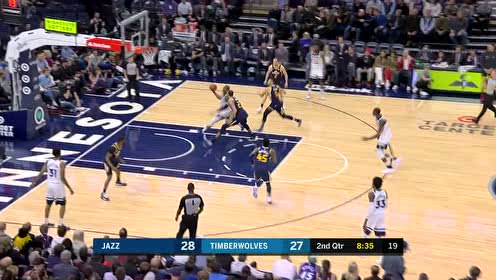 【NBA集锦】姿势美如画 奥科吉突然带球加速飞身勾手上篮