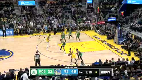 【NBA录像回放】凯尔特人vs勇士第2节 绿军追回节奏比分反超
