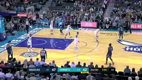 【NBA录像回放】灰熊vs黄蜂第2节 小杰克逊对飙罗齐尔三分无解