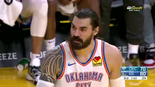 【NBA录像回放】雷霆vs勇士第3节 帕斯卡尔强拱篮下打进2+1