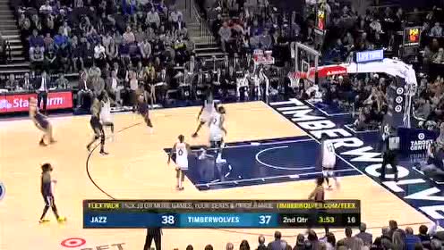 【NBA录像回放】爵士vs森林狼第2节 贾莱特准压哨三分