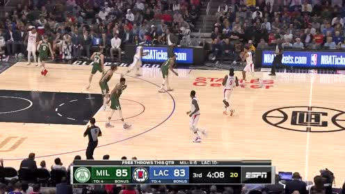 【NBA集锦】在乔治和小卡注视下 字母哥率队狂下三分雨