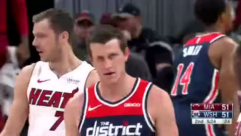 【NBA录像回放】热火vs奇才第2节 阿德巴约一挑四强起暴扣