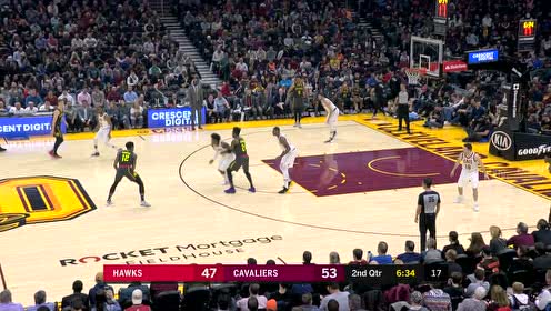 【NBA集锦】乐福又成背景板 老鹰新秀迎着骑士两大内线飞身暴扣