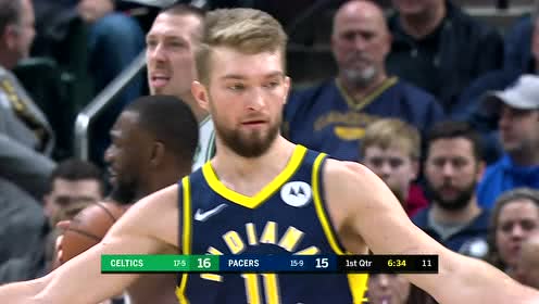 【NBA集锦】这个前锋够强硬！萨博尼斯不惧双人包夹打成2＋1