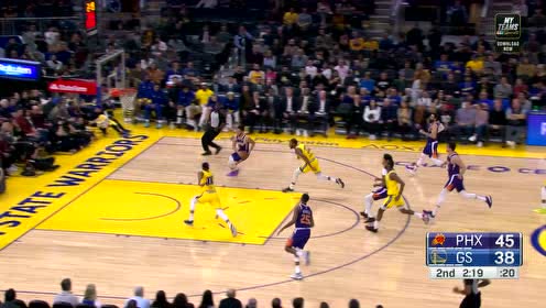 【NBA集锦】约翰逊快攻击地送妙传 布克单臂滑翔重扣得手