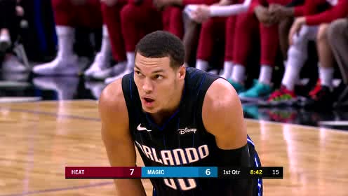 【NBA录像回放】热火vs魔术第1节 巴特勒横冲直撞掀翻强造2+1