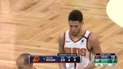 【NBA录像回放】太阳vs凯尔特人第1节 塔图姆硬凿内线连续得分