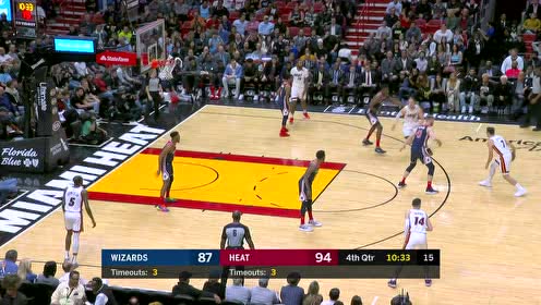 【NBA录像回放】奇才vs热火第4节 詹姆斯-约翰逊关键三分救主