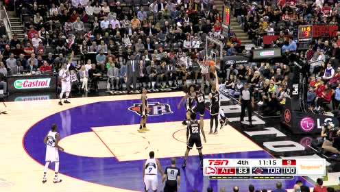 【NBA录像回放】老鹰vs猛龙第4节 布切尔弹簧飞天隔人补扣强续断弦
