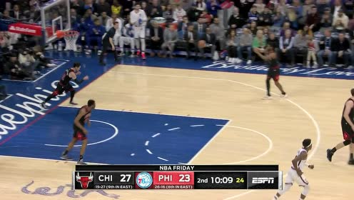 【NBA集锦】这个假动作绝了 哈里斯假投真突过关斩将轻松上篮