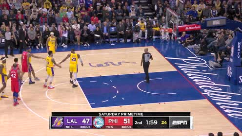 【NBA集锦】76人砍霍华德战术出现失误白送老詹罚球 布朗教练张牙舞爪怒斥裁判