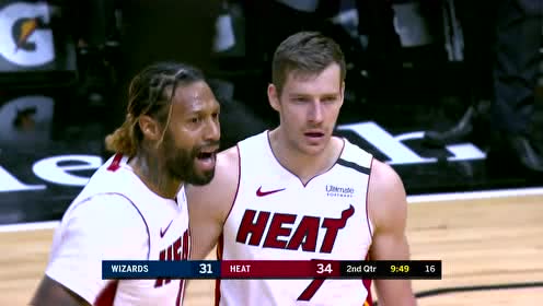 【NBA录像回放】奇才vs热火第2节 詹姆斯-约翰逊暴力炸筐