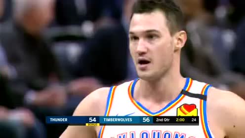 【NBA录像回放】雷霆vs森林狼第2节 亚历山大手起刀落后撤步三分命中