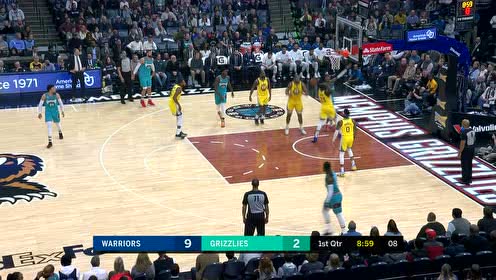 【NBA录像回放】勇士vs灰熊第1节 莫兰特滑翔拉杆