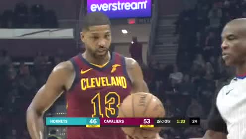 【NBA录像回放】黄蜂vs骑士第2节 黄蜂半场疯狂追分