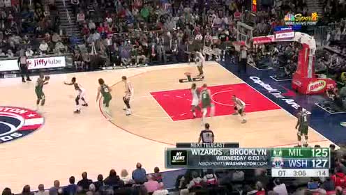 【NBA录像回放】雄鹿vs奇才加时赛 米德尔顿关键三分带走胜利