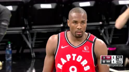 【NBA录像回放】猛龙vs篮网第1节 伊巴卡蝴蝶穿花转体跳投不讲道理