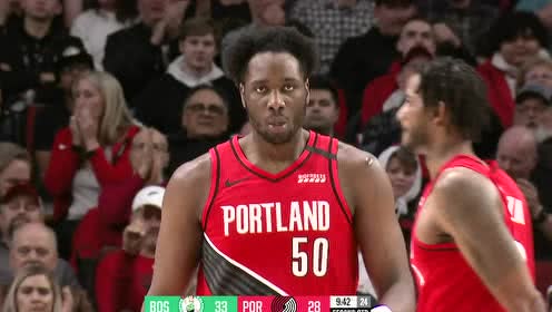 【NBA录像回放】凯尔特人vs开拓者第2节 双探花联手强势砍分