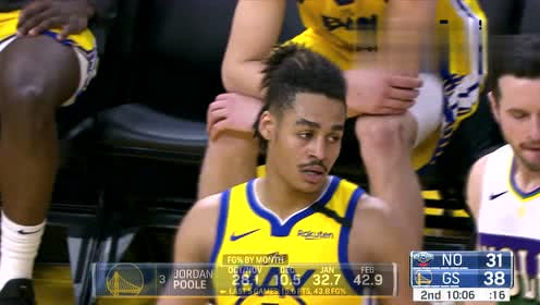 【NBA录像回放】鹈鹕vs勇士第2节 哈特见缝插针强硬出手打成2+1