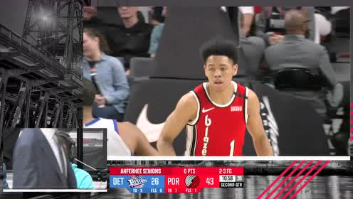 【NBA录像回放】活塞vs开拓者第2节 罗斯飘逸中投