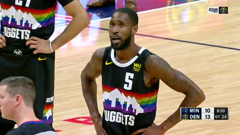 【NBA录像回放】森林狼vs掘金第1节 约基奇转身暴扣轻松写意