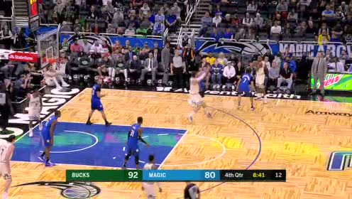 【NBA录像回放】雄鹿vs魔术第4节 富尼耶超难后仰跳投