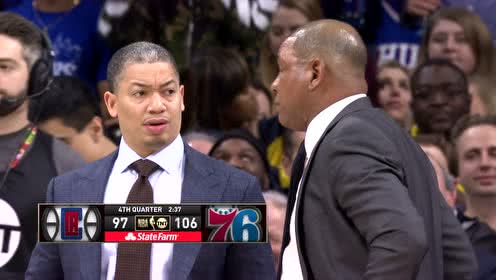 【NBA录像回放】快船vs76人第4节 理查德森神兵天降