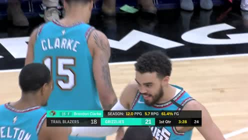 【NBA集锦】利拉德头铁突破送失误 琼斯反击连线克拉克油锤灌顶打停开拓者