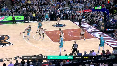 【NBA集锦】开拓者内线城门大开 莫兰特再送助攻连线克拉克轻松扣篮