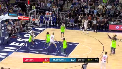 【NBA录像回放】快船vs森林狼第2节 唐斯戏耍防守轻轻松松投篮得手