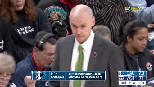 【NBA录像回放】独行侠vs奇才第3节 内皮尔后撤步三分一发入魂