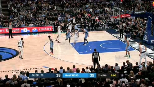 【NBA录像回放】灰熊vs独行侠第2节 布鲁克斯快攻单臂砸扣