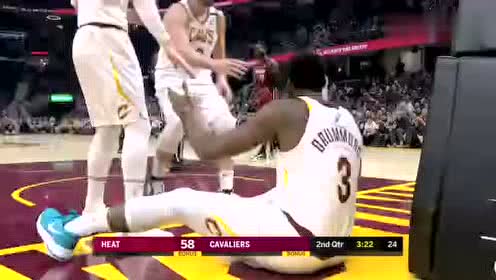 【NBA录像回放】热火vs骑士第2节 奥斯曼流行脚步连续两次突破得手